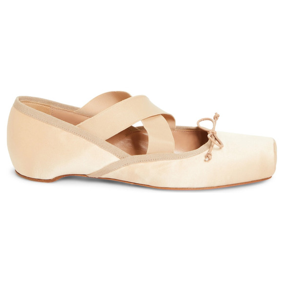 Christian Louboutin Shoes - Christian Louboutin Blush Cassiasticina Satin Square toe Ballerina Flats 36
